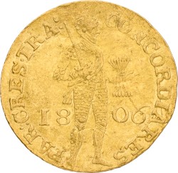 Gouden dukaat. Lodewijk Napoleon. 1806. VF.