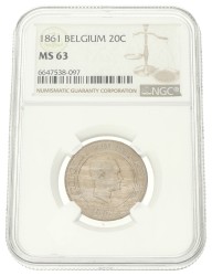 Belgium. Leopold I. 20 Centimes. 1861. MS 63.