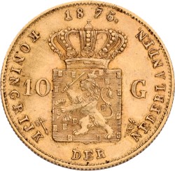 10 Gulden. Willem III. 1875/74. XF +.