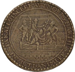 Noordelijke Nederlanden. Dordrecht. 1590. Inname van Breda met het turfschat. VF.