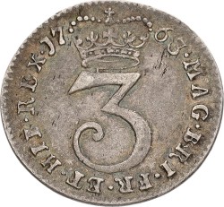 Great Britain. George III. 3 Penny - Maundy. 1763. XF +.