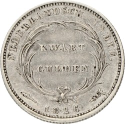 ¼ Gulden. Nederlands-Indië. Willem I. 1826. XF +.