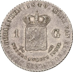 1 Gulden. Nederlands-Indië. Willem I. 1840. VF.