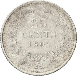 25 Cent. Wilhelmina. 1902. XF +.