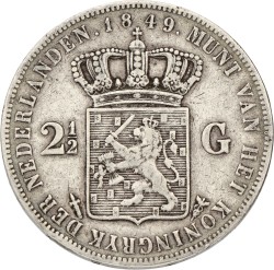 2½ Gulden. Willem III. 1849. F / VF.