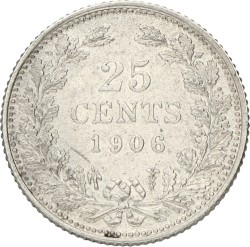 25 Cent. Wilhelmina. 1906. XF.