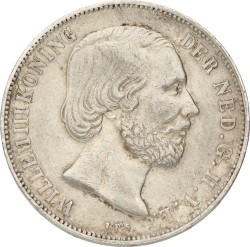 1 Gulden. Willlem III. 1864. VF / XF.