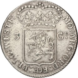 3 Gulden. West-Friesland. 1795. VF / XF.