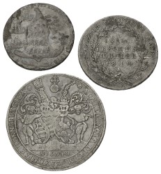 Germany. Lot (3) Counterfeits of German coins - added a counterfeit USA medal 1791. Average VF.