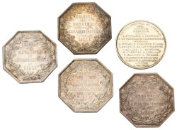 France. Lille & Tournai. 19th century. Lot (5) Jetons. Average XF.