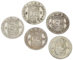 Lot (5) Zeeland & Utrecht. 1757, 1764, 1769, 1773 & 1791. About VF.