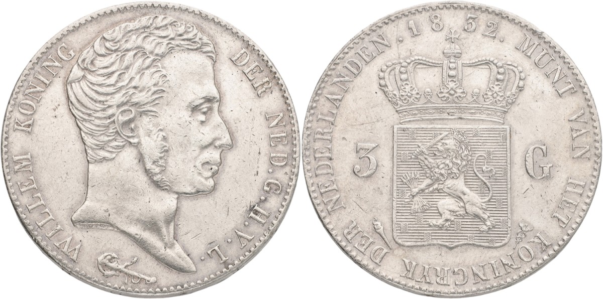 3 Gulden. Willem I. 1832/21. VF / XF.