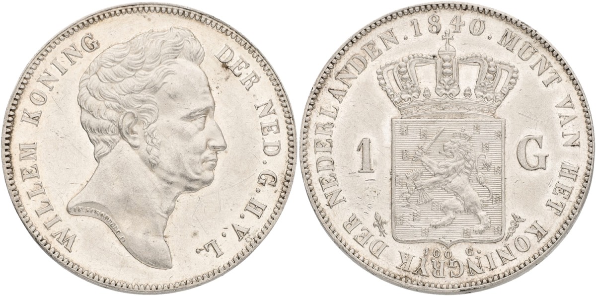 1 Gulden - Proof Strike. Willem I. 1840. UNC.