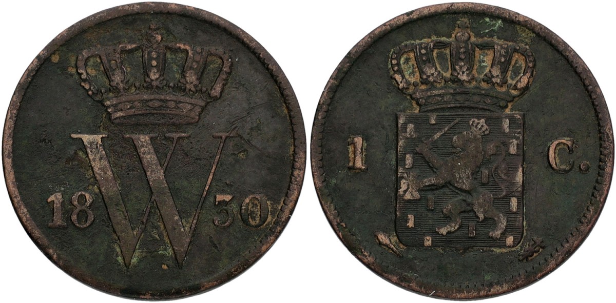 1 Cent. Willem I. 1830. F / VF.