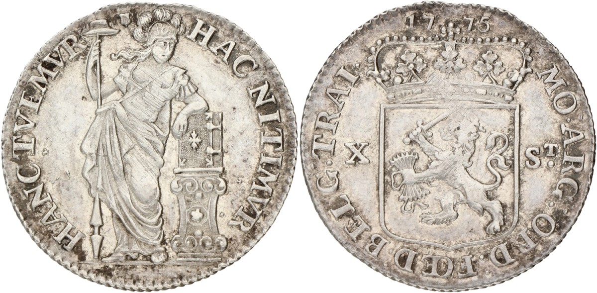 Halve generaliteits gulden van X stuiver. Utrecht. 1775. VF / XF.