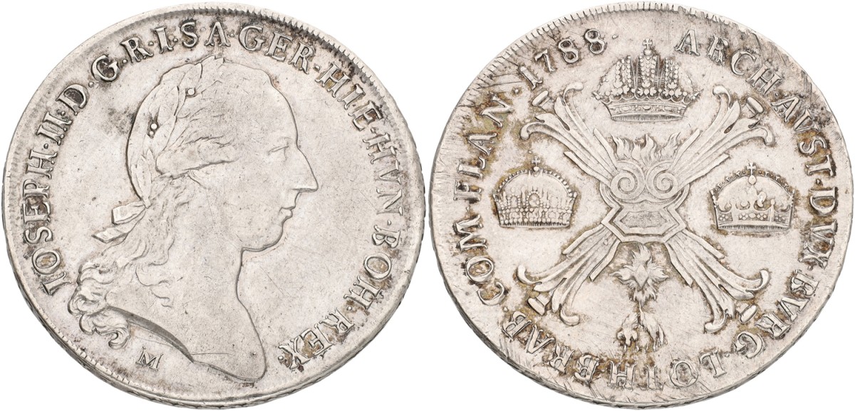 Italian states. Milan. Joseph II. Crocione. 1788 M. VF / XF.