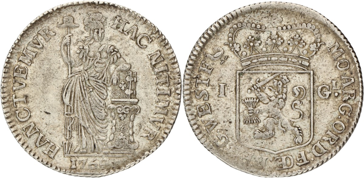 Gulden - generaliteits. West-Friesland. 1760. VF +.