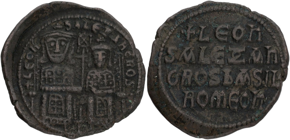 Byzantine Empire. Constantinople. Leo VI. Follis. 886-912. F.