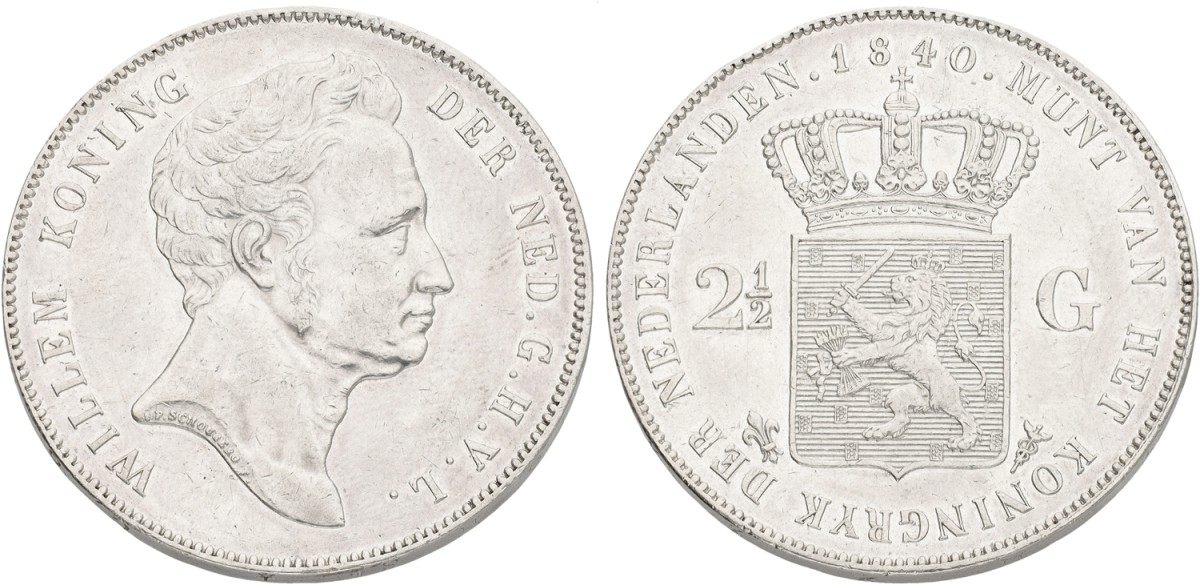 2½ gulden. Willem I. 1840. XF +.