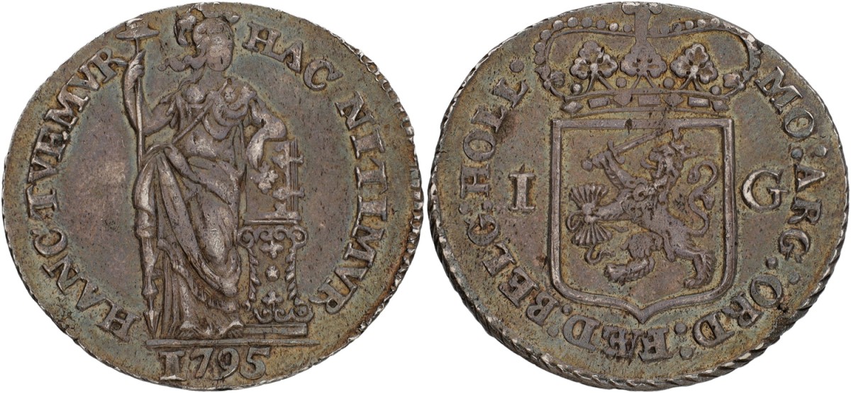 Gulden - generaliteits. Holland. 1795. Zeer Fraai +.