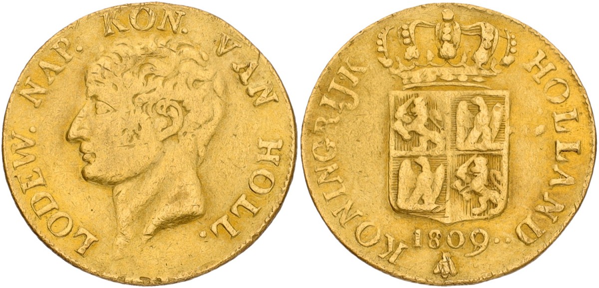 Gouden dukaat. Lodewijk Napoleon. 1809. F.