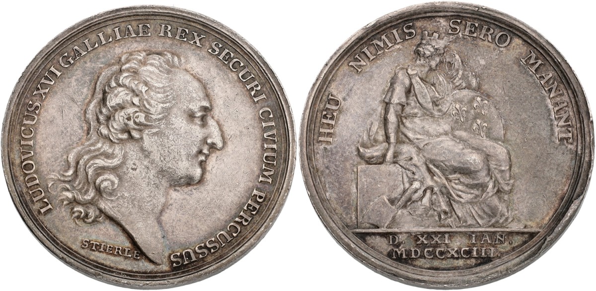 France. Berlin. 1793. On the death of Louis XVI. VF / XF.