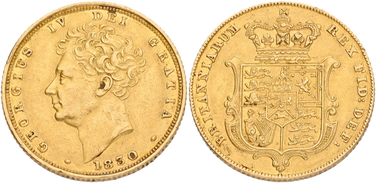 Great Britain. George IV. Sovereign. 1830. XF.