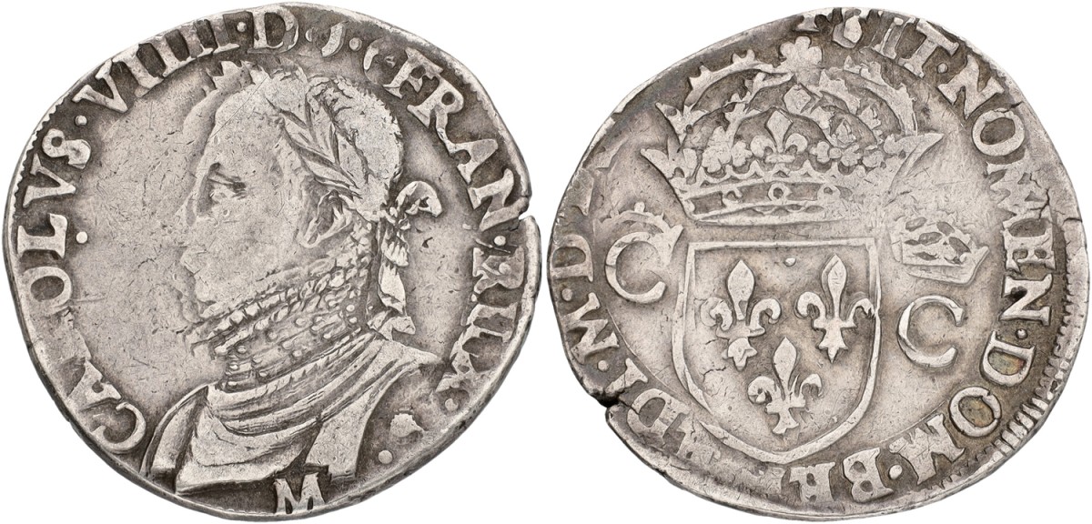 France. Charles IX. Teston. 1569. F.