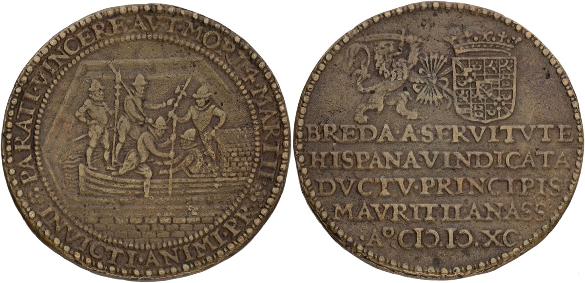 Noordelijke Nederlanden. Dordrecht. 1590. Inname van Breda met het turfschat. VF.