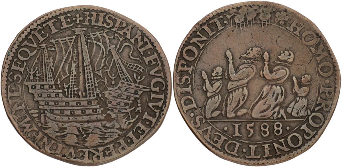 Noordelijke Nederlanden. Dordrecht. 1588. De vernietiging van de Spaanse Armada. VF +.