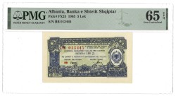 Albania. 5 Lek. Banknote. Type 1965. - PMG 65EPQ