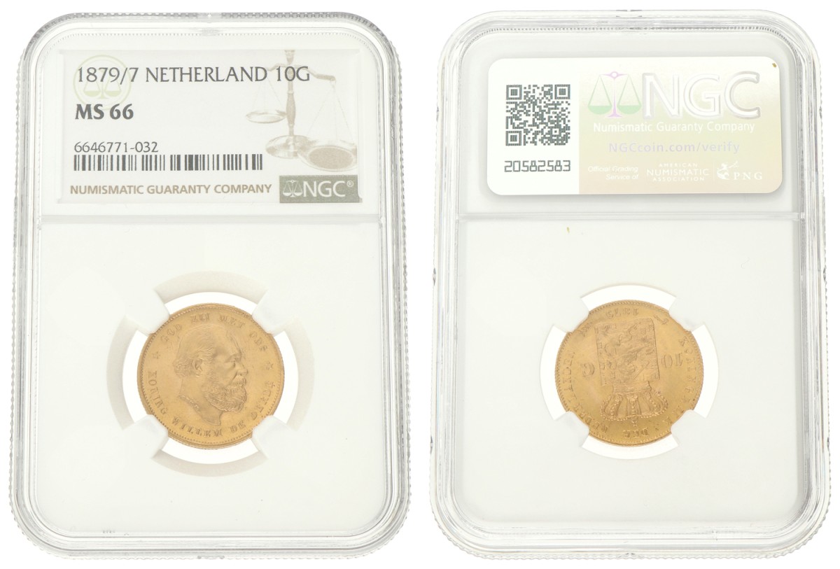 10 Gulden. Willem III. 1879/77. MS 66.