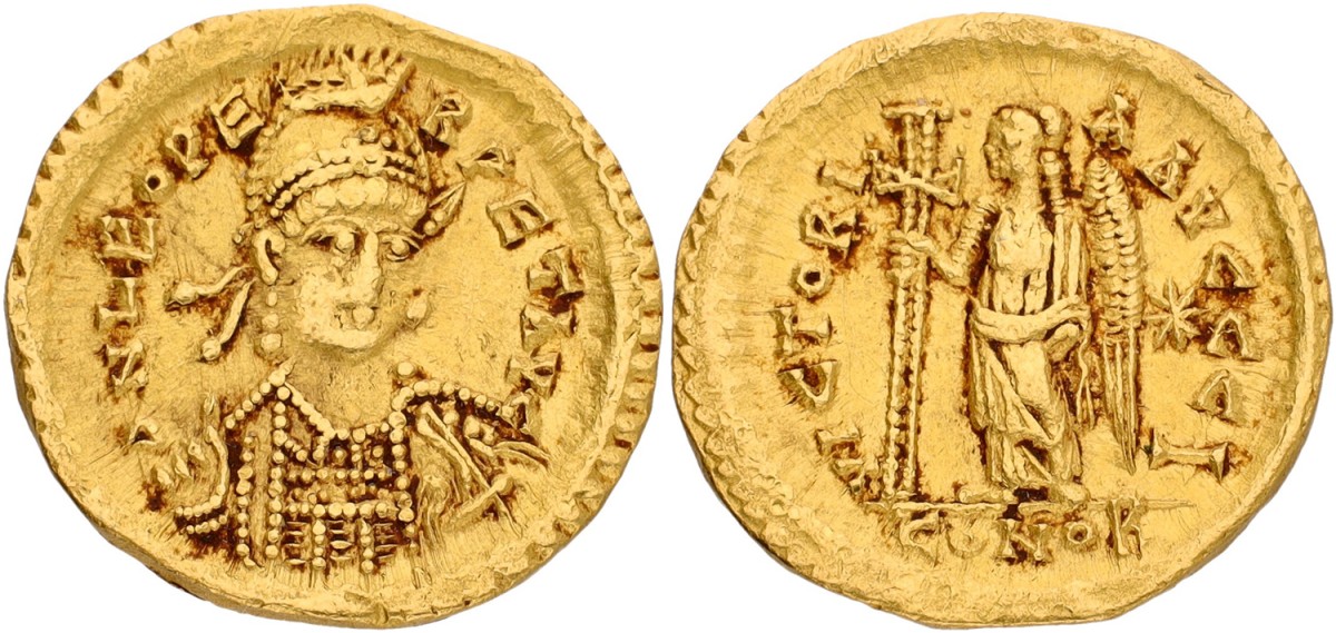 Byzantine Empire. Anastasius I. Solidus. ND (491 - 518). VF.