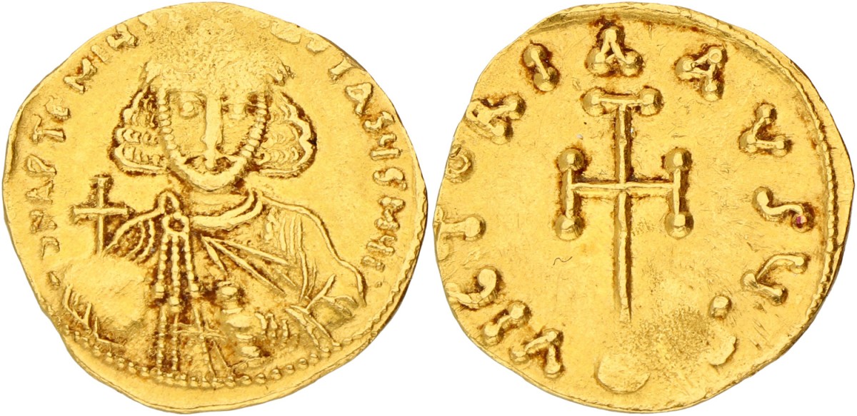 Byzantine Empire. Tiberius II. Semissus. ND (698 - 705 AD). VF.