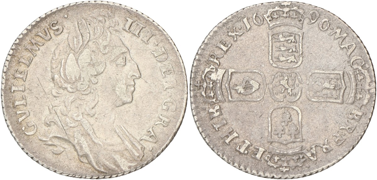 Great Britain. William III. 6 Pence. 1696. VF.