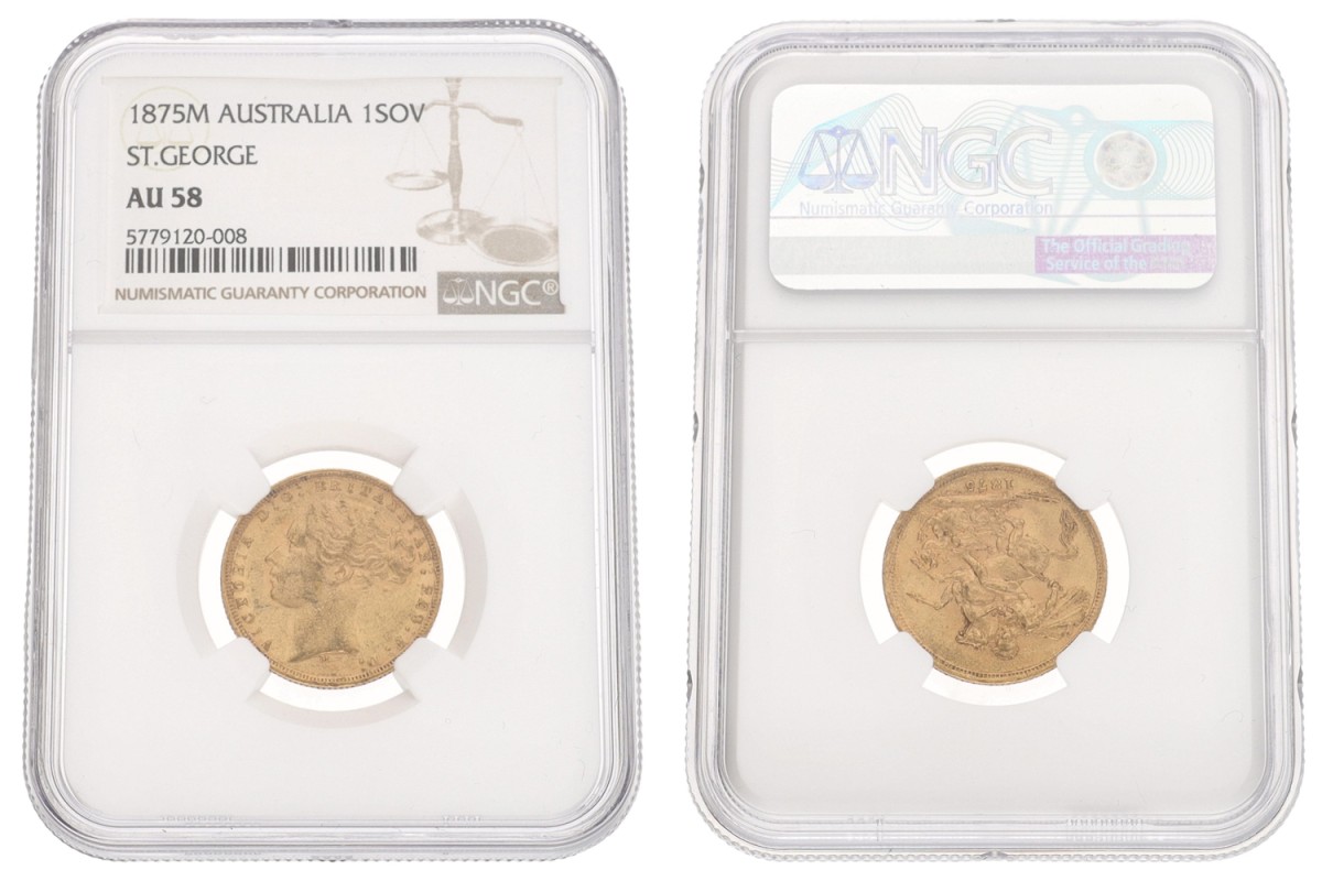 Australia. Victoria. Sovereign. 1875 M. AU 58.