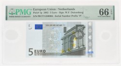 Netherlands. 5 Euro. Banknote. Type 2002. - PMG 66EPQ