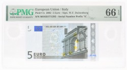 Italy. 5 Euro. Banknote. Type 2002. - PMG 66EPQ