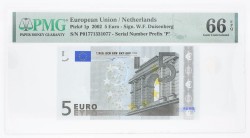 Netherlands. 5 Euro. Banknote. Type 2002. - PMG 66