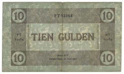 Nederland. 10 Gulden. Bankbiljet. Type 1921. Type Arbeid en Welvaart II. - Fraai / Zeer Fraai.