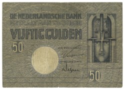 Nederland. 50 Gulden. Bankbijlet. Type 1929. Type Minerva. - Fraai / Zeer Fraai.