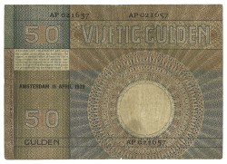 Nederland. 50 Gulden. Bankbijlet. Type 1929. Type Minerva. - Fraai / Zeer Fraai.