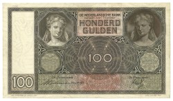 Nederland. 100 Gulden. Bankbiljet. Type 1936. Type Luitspelende Vrouw. - Zeer Fraai.