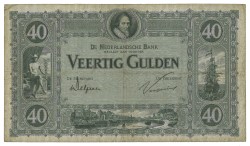 Nederland. 40 Gulden. Bankbiljet. Type 1923. Type Prins Maurits. - Zeer Fraai.