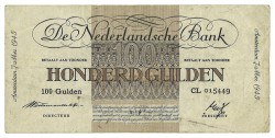 Nederland. 100 Gulden. Bankbiljet. Type 1945. Type Geldzuivering. - Zeer Fraai.