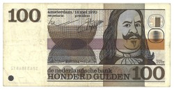 Nederland. 100 Gulden. Misdruk. Type 1970. Type Michiel de Ruyter. - Fraai.