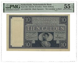 Nederland. 10 Gulden. Bankbiljet. Type 1924-1930. Type Zeeuws Meisje. - PMG 55EPQ