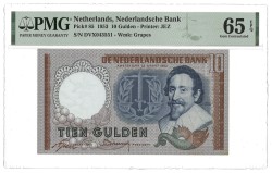 Nederland. 10 Gulden. Bankbiljet. Type 1953. Type Hugo de Groot. - PMG 65EPQ