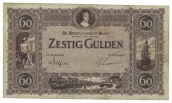 Nederland. 60 Gulden. Bankbiljet. Type 1921. Type Frederik Hendrik. - Zeer Fraai.