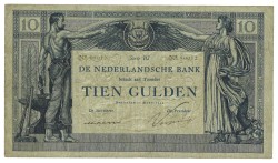 Nederland. 10 Gulden. Bankbiljet. Type 1904. Type Arbeid en Welvaart. - Prachtig.